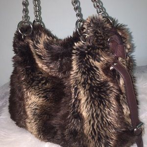 Charming Charlie Faux Fur Tote Purse